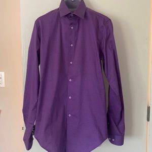 Calvin Klein Mens Purple slim fit stretch shirt Medium